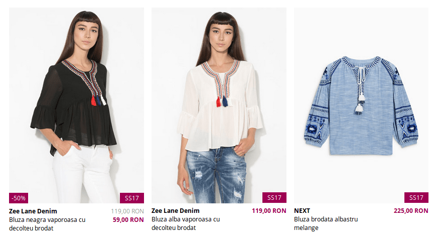 Bluze brodate tip ii nationale stilizate de la FashionDays.ro