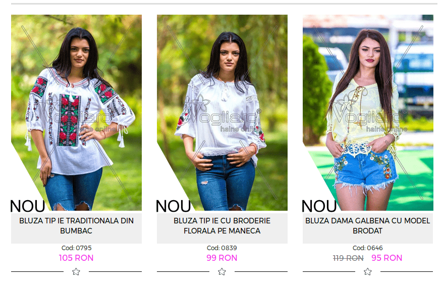 Bluze tip ie traditionala de la Voglia.ro